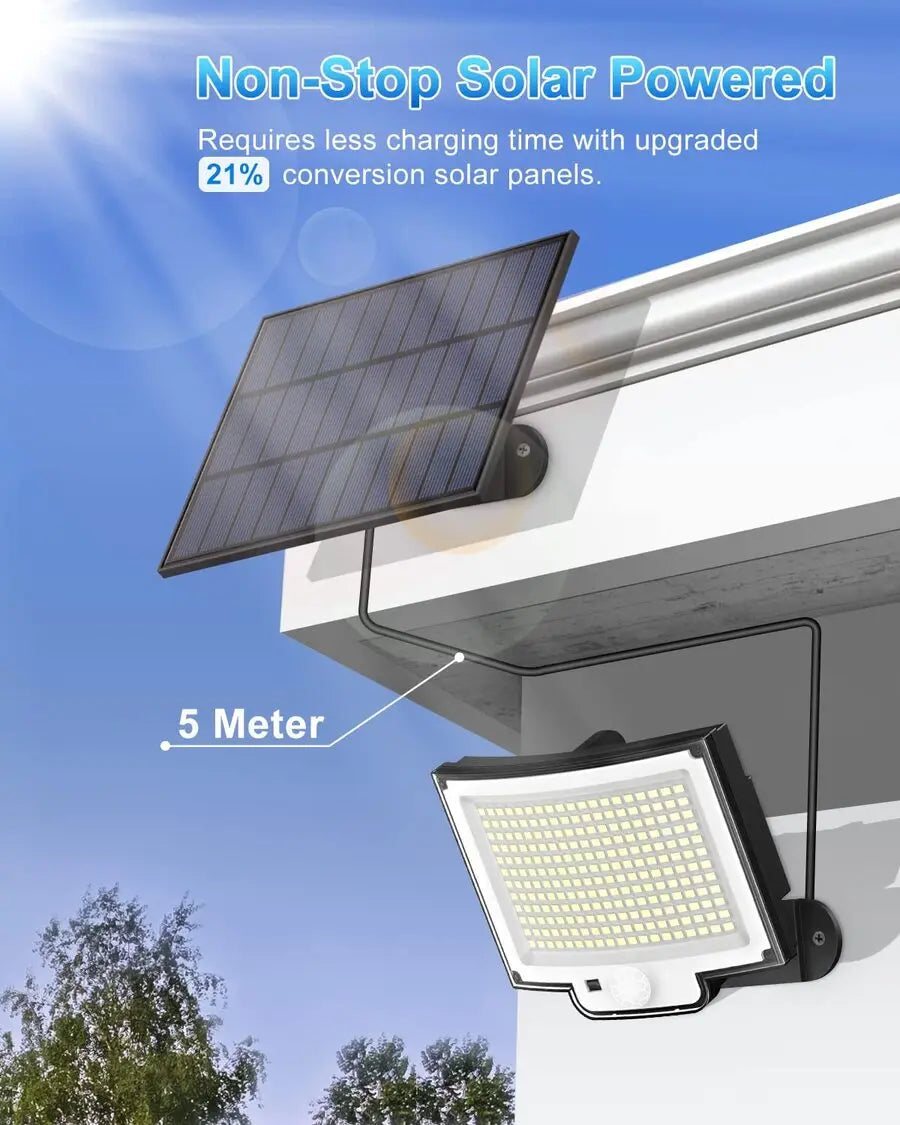 Solar Flood Lights Outdoor 106/318 LED Solar Motion Lights Remote Solar Security Lights Wall Lights Waterproof 3 Modes Garden