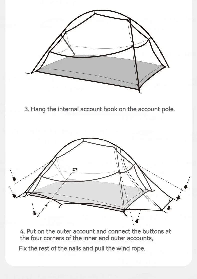 Naturehike Cloud Up Pro Tent 1 2 Person 20D Ultralight Portable Waterproof Camping Tent Outdoor Hiking Travel Backpacking Tent