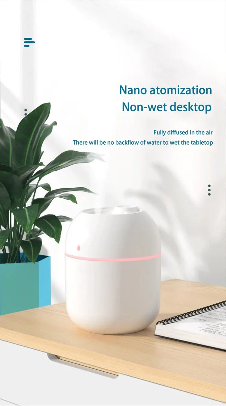 Portable Water Drop Humidifier USB Desktop Indoor Air Atomization Humidifier Household Mute Large Spray Humidifier