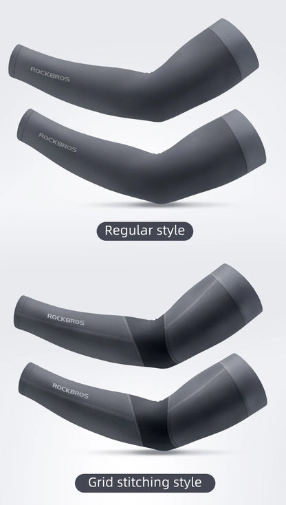 ROCKBROS Ice Fabric Running Camping Sleeves Breathable Sleeve Quick Dry Arm Protect UV400 Arm Cover Summer Sports Safety Gear