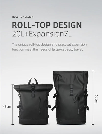 HK Expandable Travel Backpack Men Large Capacity Waterproof 15.6” Laptop Bag Hiking Rucksack Cycling Daypack Bag with USB Port