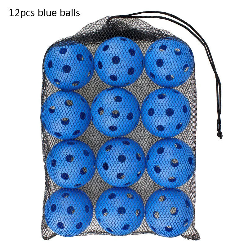 12Pcs Pickleball Balls 26 Holes 72mm Pickleball High Elastic Durable Hollow Balls For Professional Beginner Indoor Training Ball