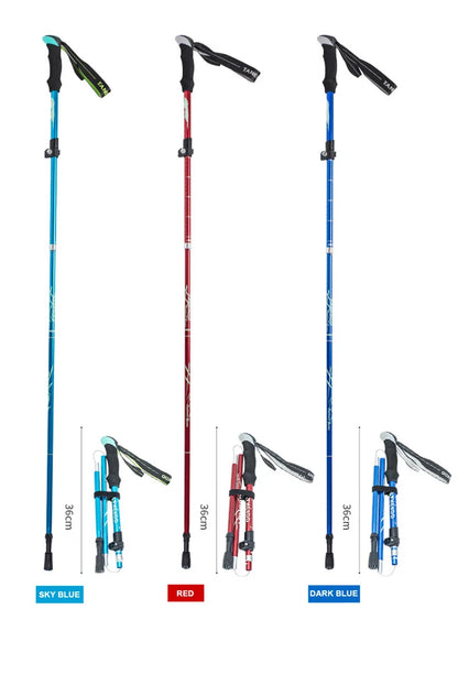 Trekking Stick 5-Section Telescopic Folding Trekking Poles Outdoor Camping Ultralight Portable Foldable Walking Hiking Stick