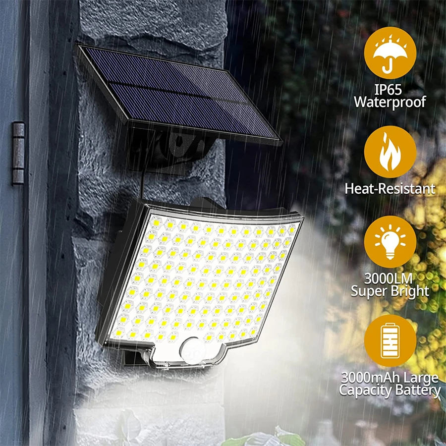 Solar Flood Lights Outdoor 106/318 LED Solar Motion Lights Remote Solar Security Lights Wall Lights Waterproof 3 Modes Garden