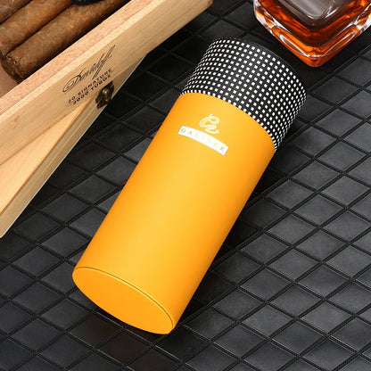 GALINER Cedar Wood Travel Humidor Cigar Box Portable Leather Cigars Case With Hygrometer Humidifier Black Cigar Tube