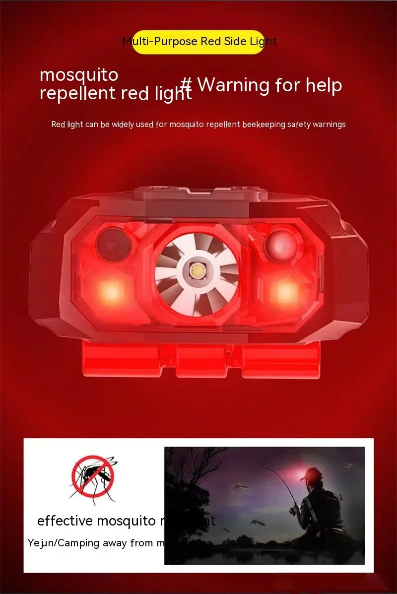 LED Strong Light Cap Clip Lamp Sensor Headlamp USB Rechargeable Waterproof Headlight Camping Hiking Fishing Emergency Work Light