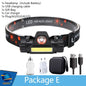 ZHIYU Portable Mini Flashlight Q5+COB Led Headlamp High Power Rechargeable Built-in Battery Outdoor Camping Fishing Headlight