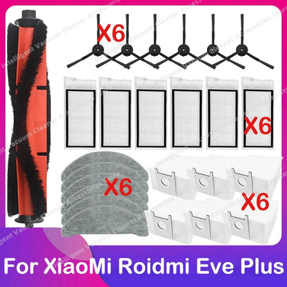 Compatible for Xiaomi Roidmi Eve Plus Robot Vacuum Cleaner Spare Main Side Brush HEPA Filter Dust Bag Mop Cloth Parts