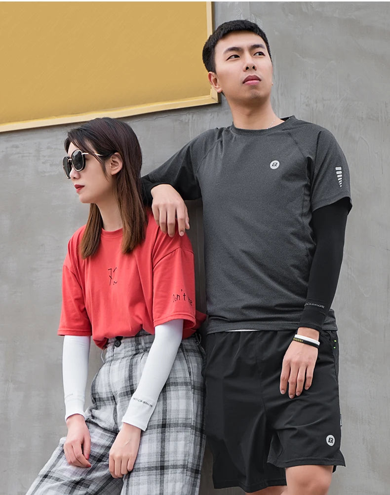 ROCKBROS Bike Cycling Running Arm Warmers UV Protect Cover Basketball Jogging Breathable Quick Dry Men Women Sunscreen Sleeves