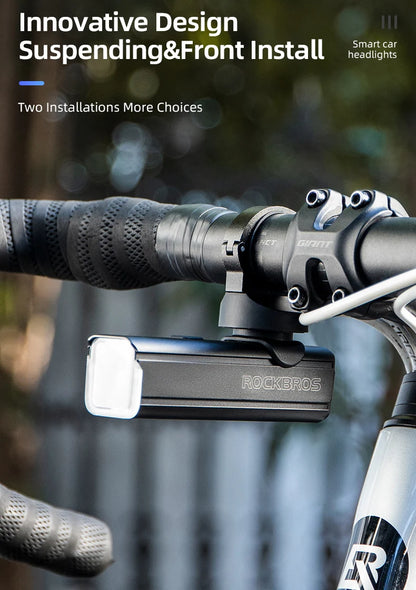 ROCKBROS Bike Light 1500LM5000mAh Type-C Bicycle Light Temperature Control  IPX6 Aluminum LED Light Front Lamp Cycling Headlight