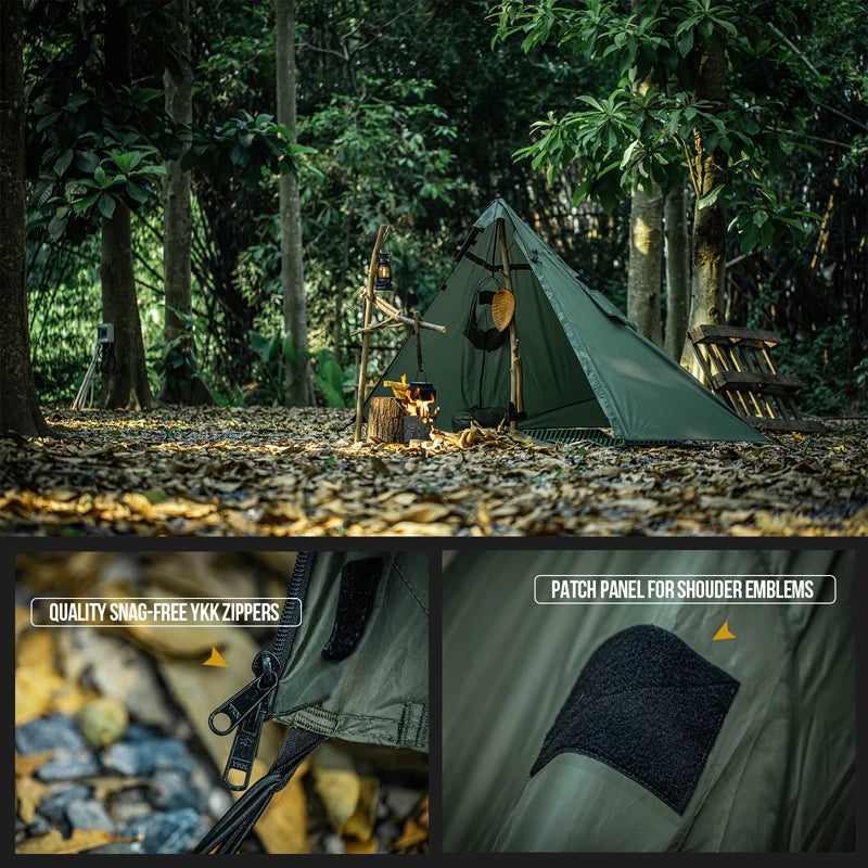 Onetigris Multiuse Raincoat Configurable Outdoor Tent TENTSFORMER Poncho Shelter 1500mm Waterproof 3 Season Single Tent
