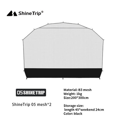 ShineTrip Outdoor Silver Coated Canopy Rainproof And Sunscreen Self-driving PU3000MM Waterproof Camping Sunshade Tent Dome
