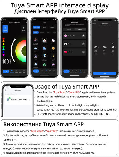 MOSLIGHTING USB Fast Rechargeable Camping Lantern Mobile Phone APP Smart Hanging Tent Lamp Portable Flashlights Night Lights LED