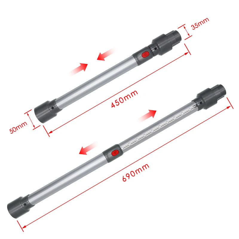 Telescopic Rod Extension Tube For Dyson V7 V8 V10 V11 V15 Sweeping Robot Vacuum Cleaner Household Replacement Accessories Part