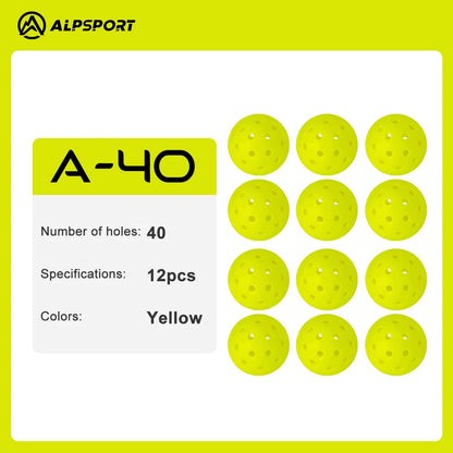 ALP Outdoor Pickleball 74mm Durable 40 Holes 26 Holes 1/3/6/12/100 Pieces/PCS 26g Original USA Professional Pickleball