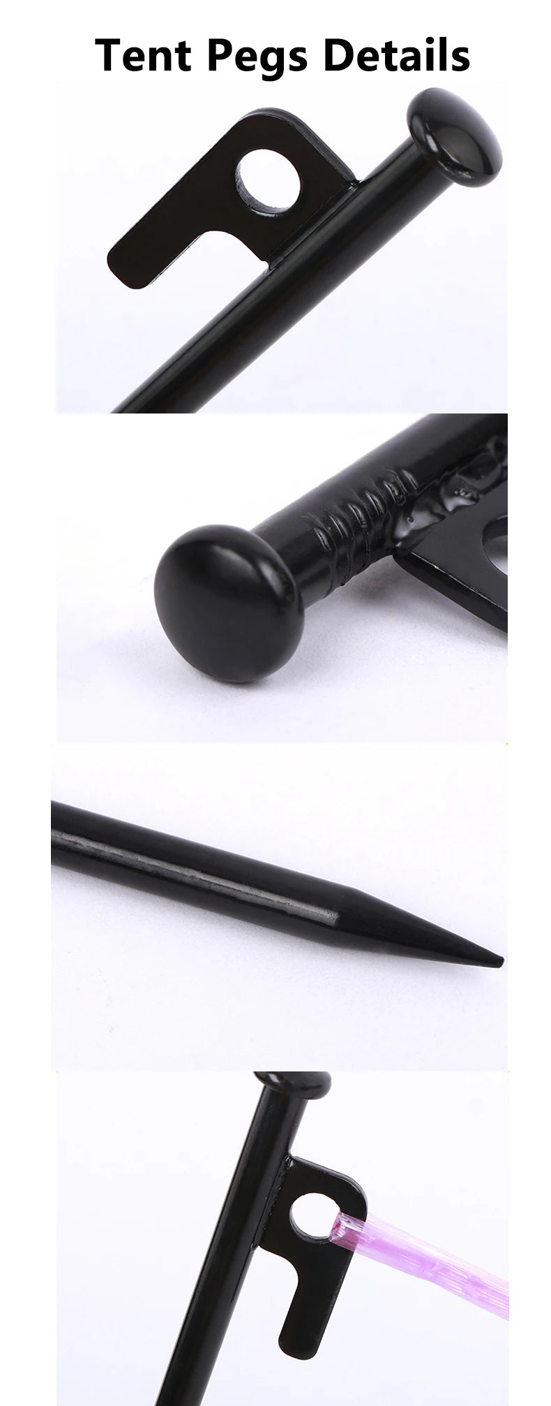 4mm Bold Sturdy Tent Rope High Reflective Luminous Windproof Tent Rope with Double Eye Buckle for Outdoor Camping,Dry,Bundle,Fix