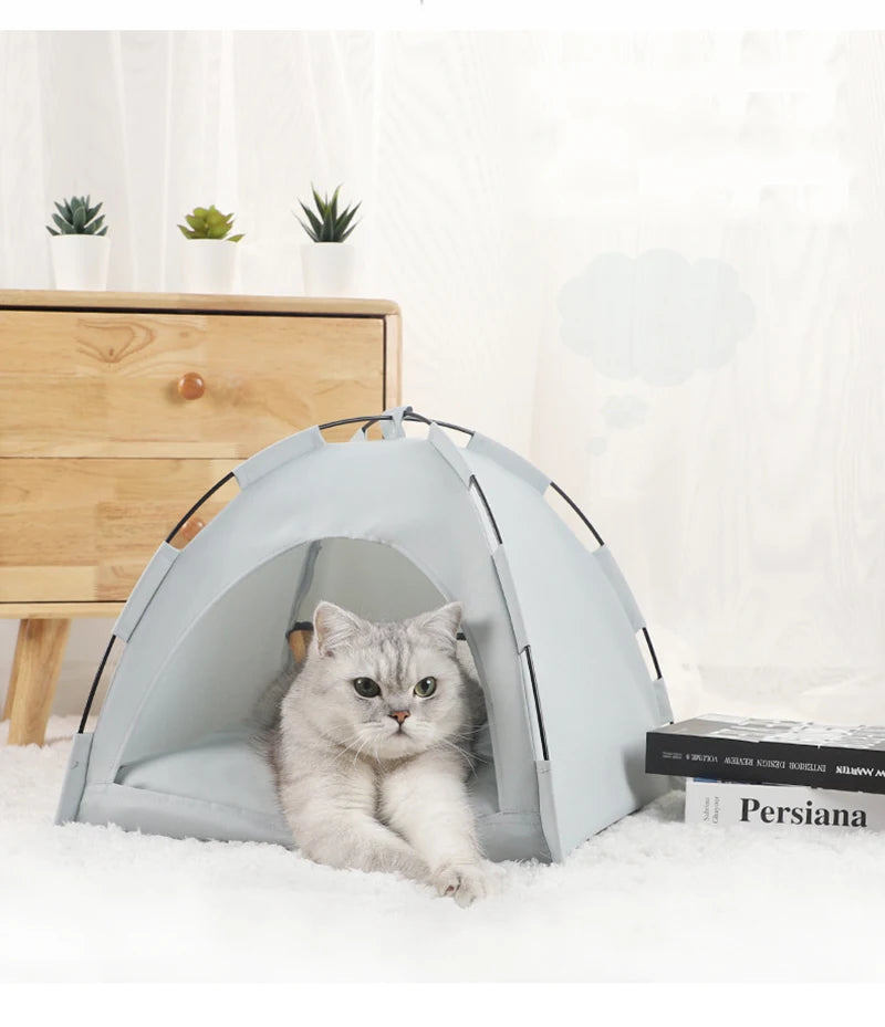 Pet Tent Bed Cats House Supplies Products Accessories Warm Cushions Furniture Sofa Basket Beds Winter Clamshell Kitten Tents Cat