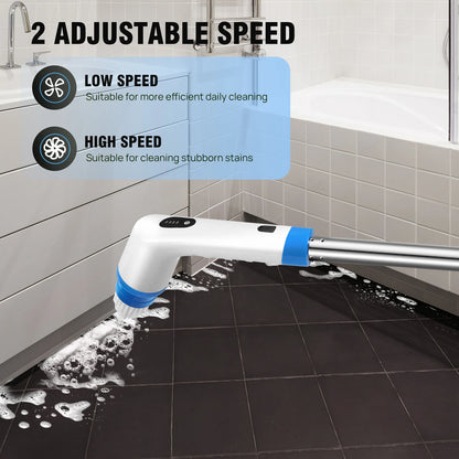 Electric Spin Scrubber Cordless Power Shower Scrubber Cordless Cleaning Brush with 9 Brush Heads for Bathroom Tub Tile Floor