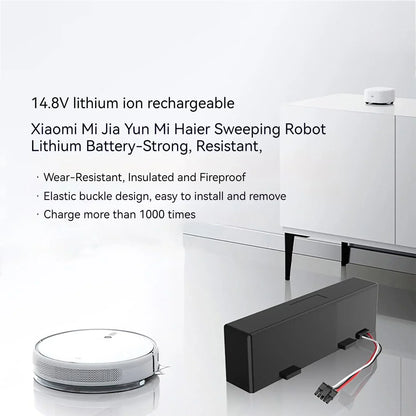 Brand-new14.8V 12800mah Xiaomi mop Pro robot vacuum cleaner battery replacement STYTJ02YM suitable for Yunmi MVVO1-JG Haier JX37