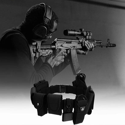 Outdoor tactical gun holster flashlight bag 10 in 1 multifunctional tool kit waist belt nylon Oxford cloth practical safety belt