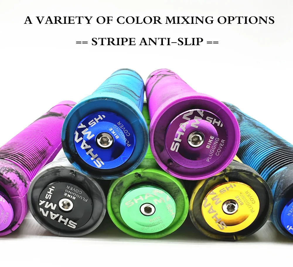 Ultralight Stripe Non-slip Mountain Bike Grips Handle Set Soft Shock-absorbing Mixed Color Mtb Bicycle Grips Cycling Parts