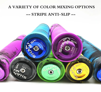 Ultralight Stripe Non-slip Mountain Bike Grips Handle Set Soft Shock-absorbing Mixed Color Mtb Bicycle Grips Cycling Parts