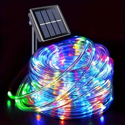 Solar LED Rope Lights Fairy Tube Light String Outdoor Waterproof Lawn Lamps 8 Mode For Home Garden Patio Christmas Wedding Decor