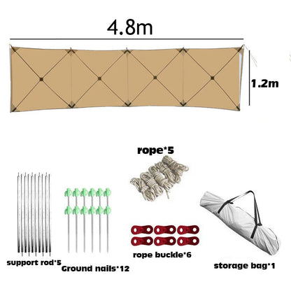 Camping Windscreen Tent Folding Windproof Shield Camping Sunshade Folding Outdoor Wall Large Camp Tent Windshield Equipment