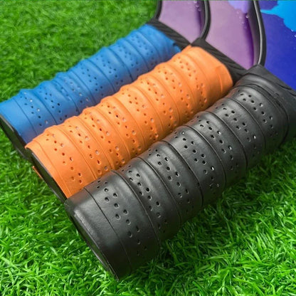 Pickleball Paddle Grip Rubber Wrapped with Binding Tape Keel Rubber Sweatband Covered with Film Anti Slip Breathable Hand Glue