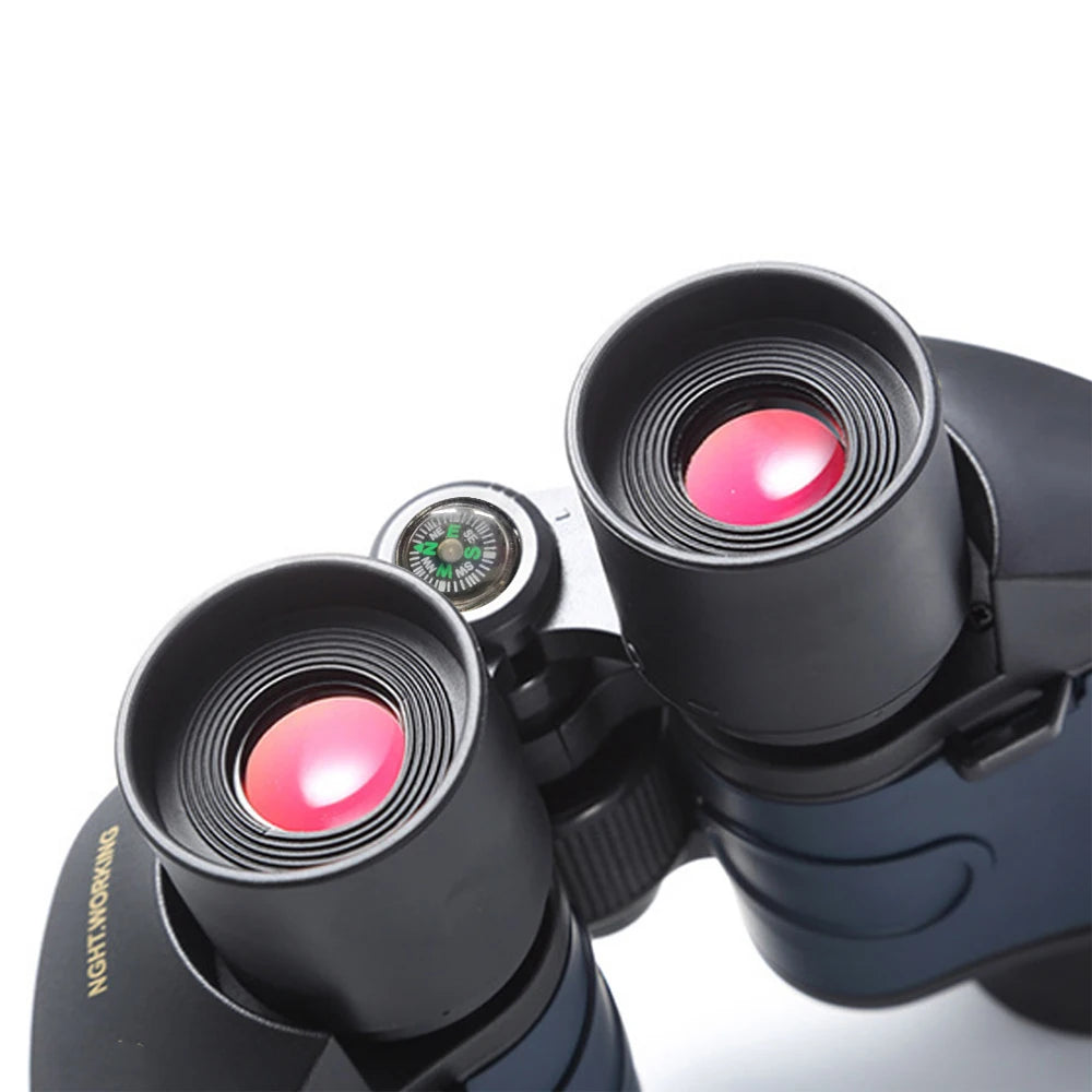 80x80 Telescope Binoculars BAK4 Prism Waterproof with Compass and Carrying Lanyard Red Film Telescope for Hunting Camping Travel