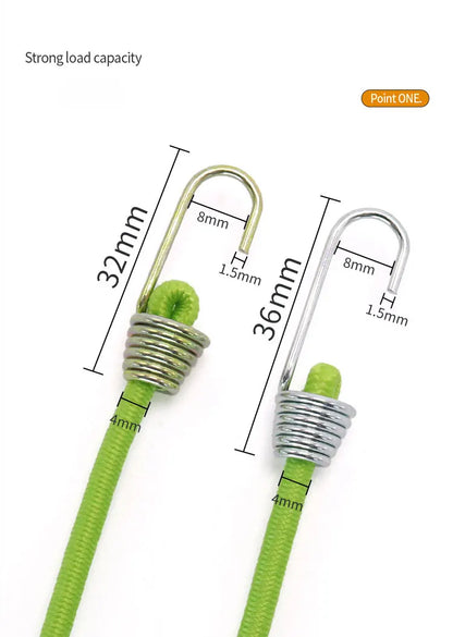 Elastic Bungee Cord Heavy Duty Luggage Straps Rope Hooks 25-30cm Stretch Tie Tent Outdoor Accessories