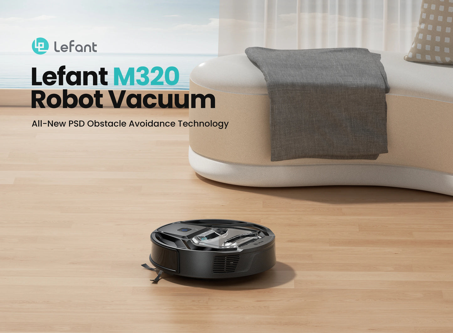 Lefant M210 Pro Robot Vacuum Cleaner, 2200Pa Powerful Suction, 120 Mins Runtime, Automatic Self-Charging, Wi-Fi/App/Alexa Contro