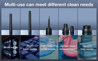 MECO ELEVERDE Compressed Air Duster, Air Blower with LED Light, 3-Gear to 100000RPM, Electric Air Duster for PC/Keyboard Cleaner