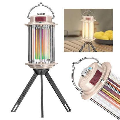 Powerful Mini LED Camping Light with Power Display Magnetic Hook Built-in Battery Lantern USB Rechargeable Tent Hanging Lamp