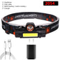 ZK40 Zoomable Built-in Battery Camping Powerful LED Headlamp COB USB Rechargeable Headlight Waterproof Head Torch  Lamp Lantern