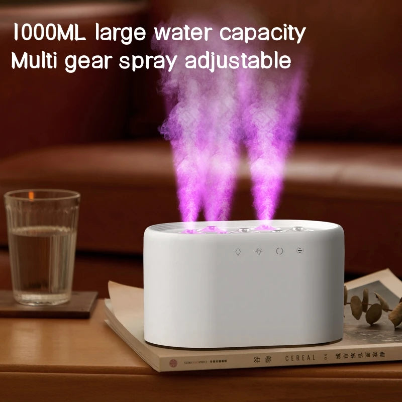 Heavy Fog 7 Spray Nozzles Aroma Humidifier USB Electric Aroma Air Purifier with Pickup Light Sound Control Mist Air Humidifier