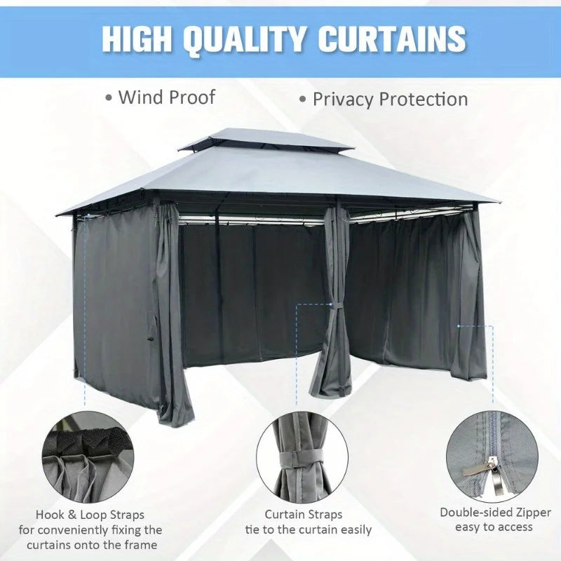 10x13ft outdoor 2-level ventilated canopy steel party tent hood