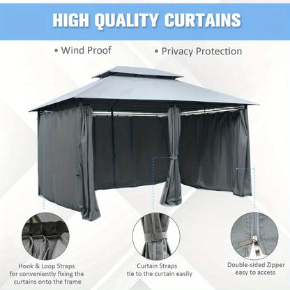 10x13ft outdoor 2-level ventilated canopy steel party tent hood