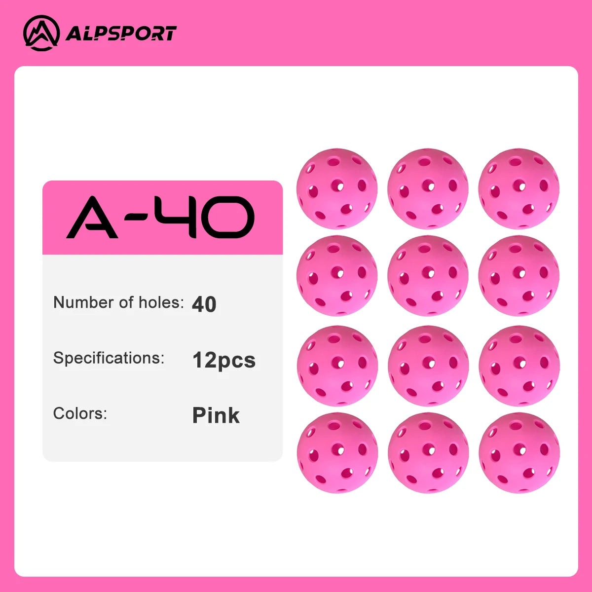 ALP Outdoor Pickleball 74mm Durable 40 Holes 26 Holes 1/3/6/12/100 Pieces/PCS 26g Original USA Professional Pickleball