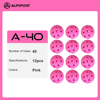 ALP Outdoor Pickleball 74mm Durable 40 Holes 26 Holes 1/3/6/12/100 Pieces/PCS 26g Original USA Professional Pickleball