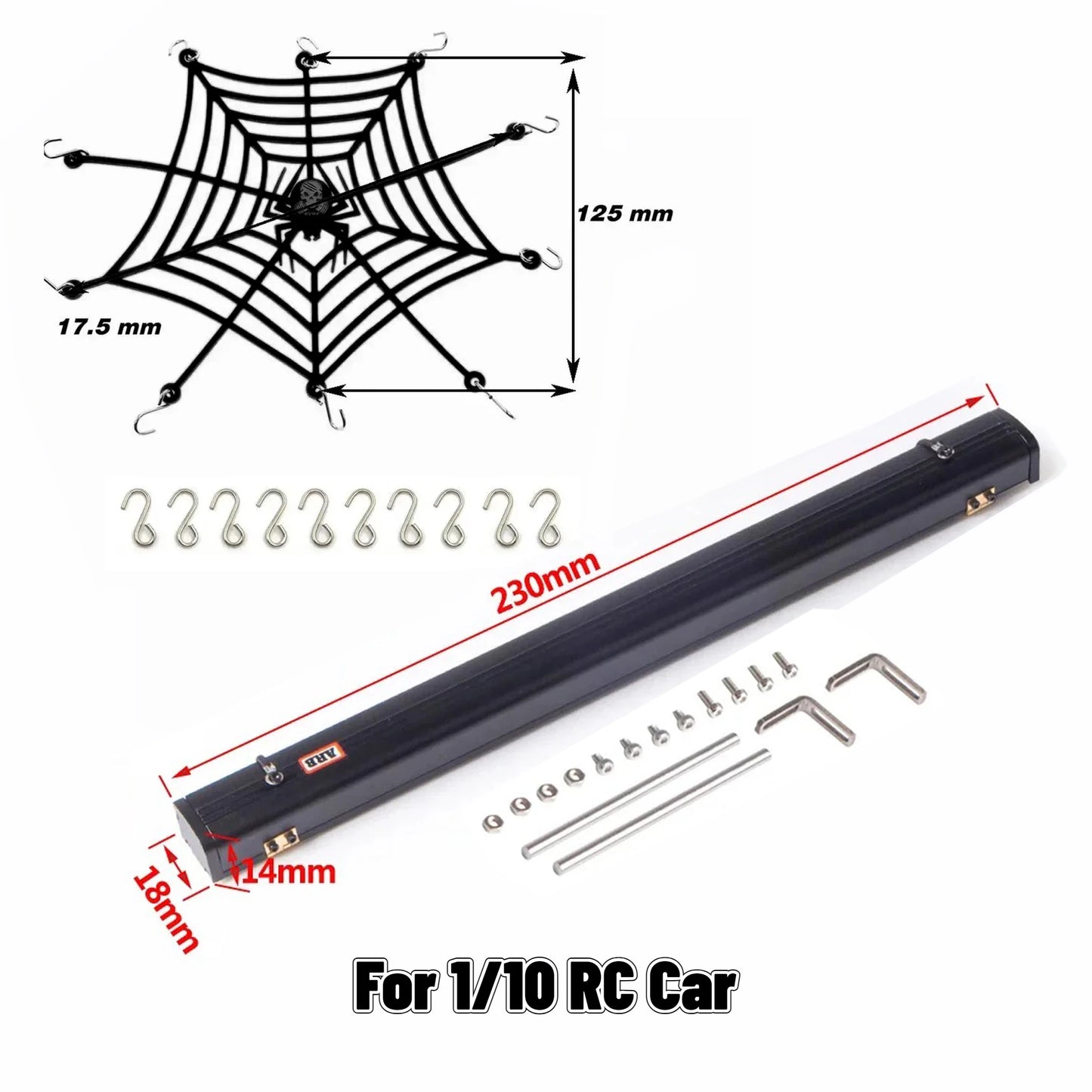 Toy Car Side Awning Rooftop Tent/Luggage Roof Rack Net For 1/10 1/8 RC Crawler Car ARB RS Traxxas TRX4 SCX10 TAMIYA ARRMA D90