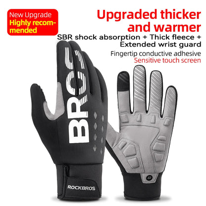ROCKBROS Cycling Gloves Touch Screen Waterproof MTB Bike Bicycle Gloves Thermal Warm Motorcycle Winter Autumn Sports Equipment