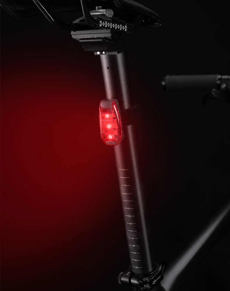 ROCKBROS Bike Rear Light  Bicycle Warning Tail Light Cycling Helmet Bag Taillight Lantern Water Repellent Mini Bike Accessories