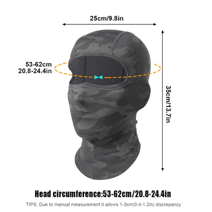 Cycling Full Face Balaclava Cooling Face Mask Breathable Ice Silk Wicking Absorbent Headgear for Bicycle Helmet Riding Gear Men