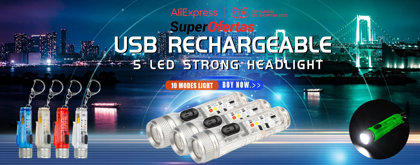 ZHIYU Portable Mini Flashlight Q5+COB Led Headlamp High Power Rechargeable Built-in Battery Outdoor Camping Fishing Headlight