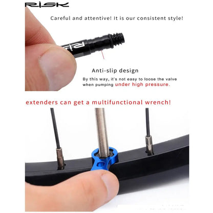 80mm Cycling Protection Accessories Bike Parts Bicycle Valves Nut Inner Tubes Extension Integrated Removable Valve Extender