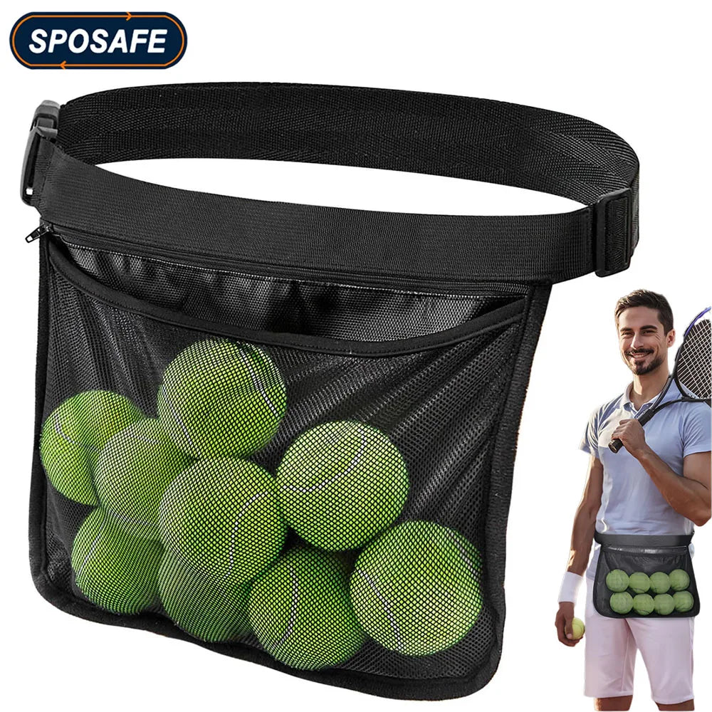 Tennis Ball Holder, Pickleball Ball Wasit Pouch for Women Men Holding 8 Tennis or Pickleball Balls,Tennis & Pickleball Accessory