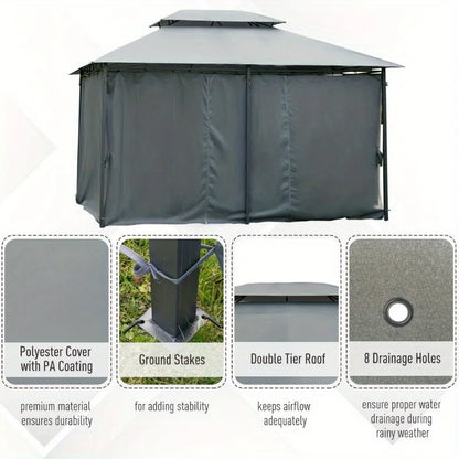 10x13ft outdoor 2-level ventilated canopy steel party tent hood