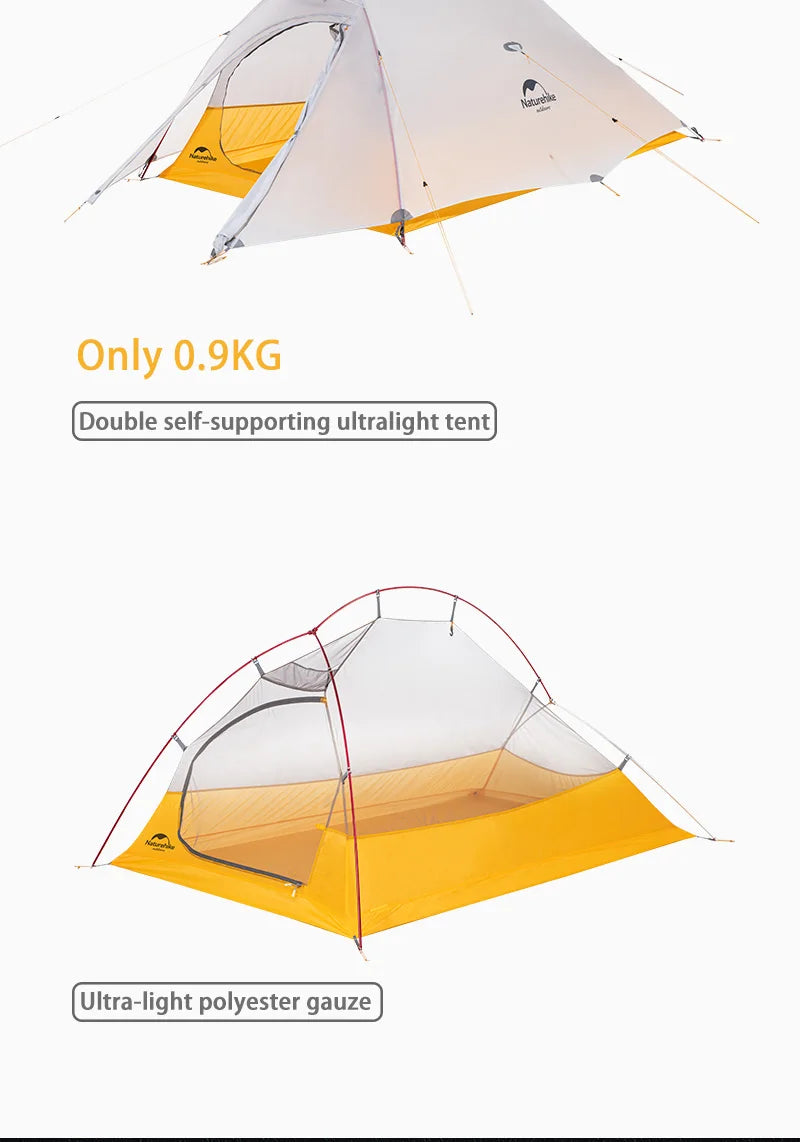 Naturehike Tent Cloud Up Series Ultralight Outdoor Camping Tent Waterproof Backpacking Cycling Tent Camping Tent With Floor Mat