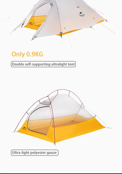 Naturehike Tent Cloud Up Series Ultralight Outdoor Camping Tent Waterproof Backpacking Cycling Tent Camping Tent With Floor Mat